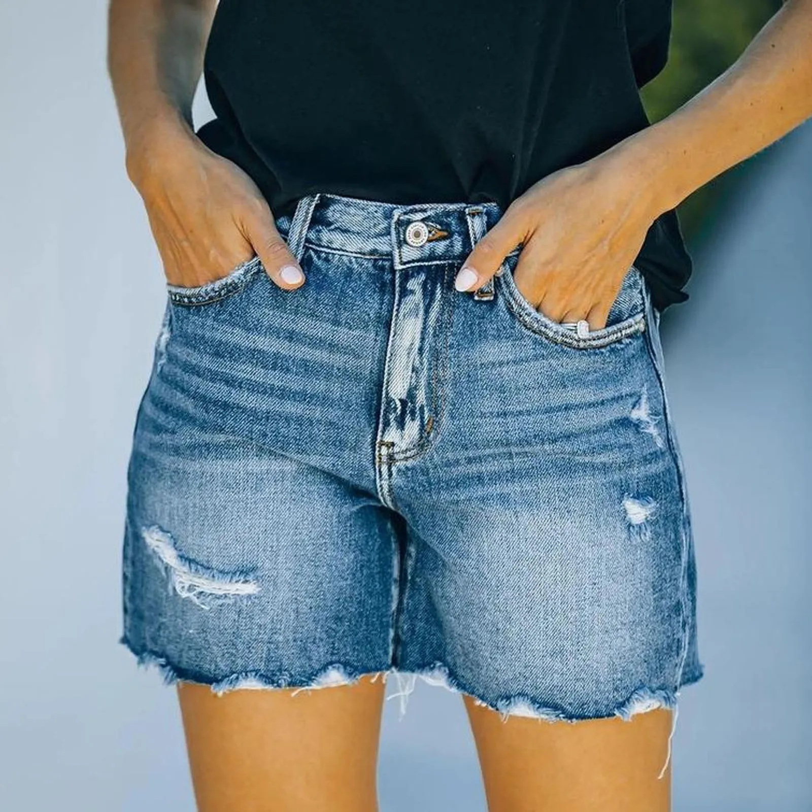 

vetement femme 2021 Summer women's denim shorts jeans women clothing loose ropa mujer short femme plus size jean shorts