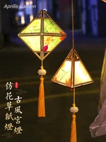 mid autumn festival antique style imitation flowers lanterns hanfu diy childrens handmade creative national lantern lampion
