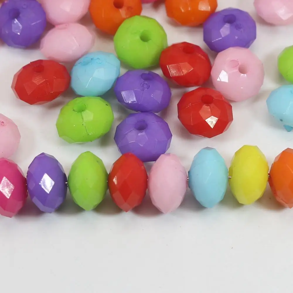 100 смешанных бисерных акриловых бусин Rondelle 8x12 мм | Украшения и аксессуары