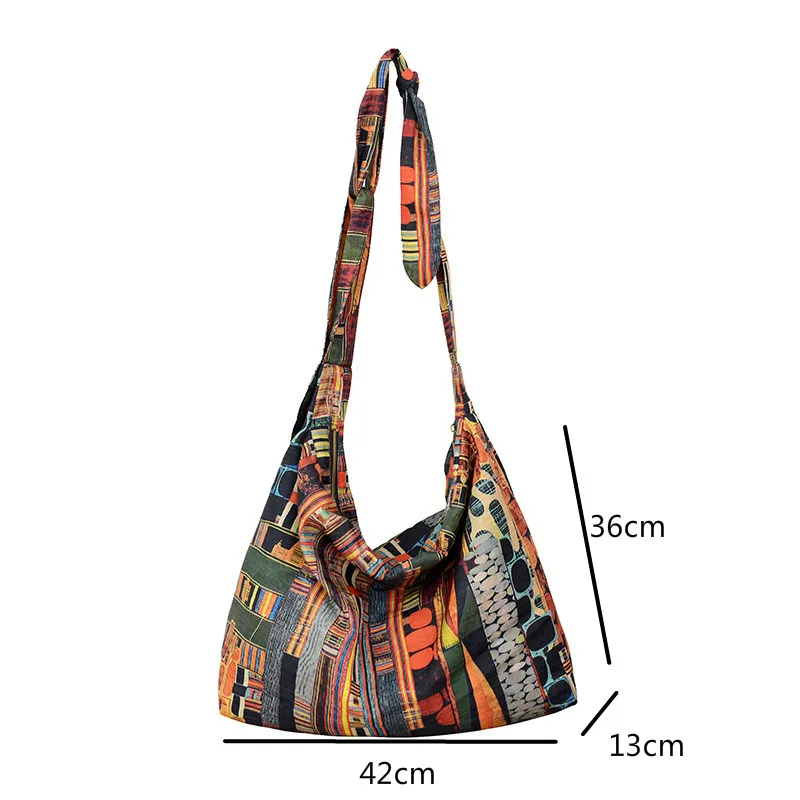 

Bestform Handmade Printing Shoulder Bags 2020 New Vintage Large Capacity Women Bag Leisure All-match Female Messenger Bag