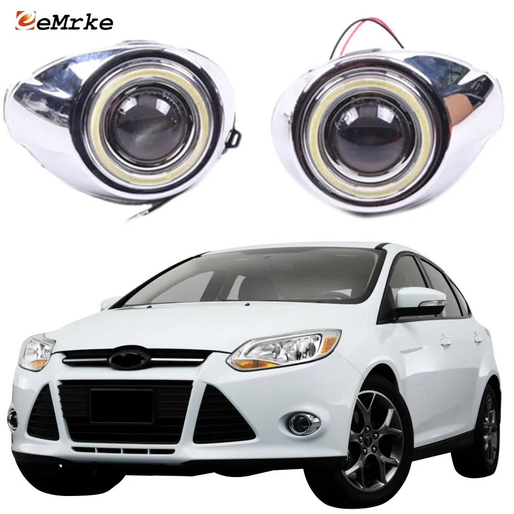 Для Ford Focus 3 2012 2013 2014 3-в-1 белый ангельский глаз DRL желтый сигнал H11