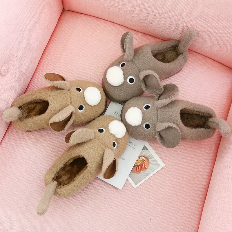 Новинка 2020 модные пушистые тапочки с животными и мышью для женщин хлопковые