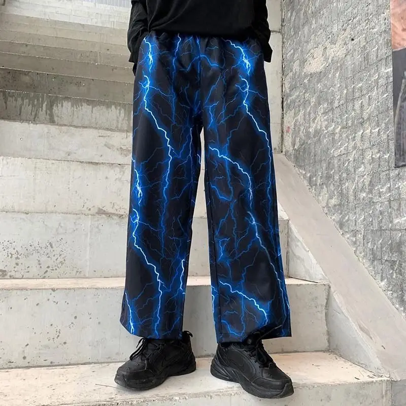 

Lightening Wide Leg Pants Women Oversize Harajuku Hippie Streetwear Korean Fashion Trouser For Female Aesthetic HH58