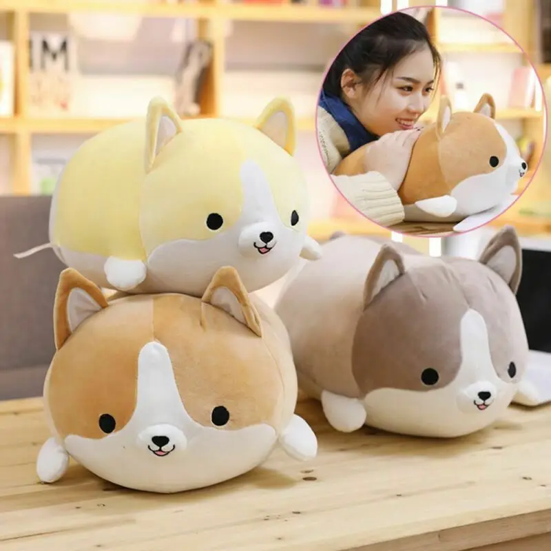 3 цвета детские плюшевые игрушки в виде большого Шиба ину мягкие подушки для