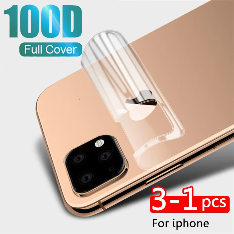 

3-1 PCS 100D Back Screen Protector Hydrogel Film On For iPhone 11 Pro 6 6s 8 7 Plus XR X XS Max Full Cover Soft Film Not Glass