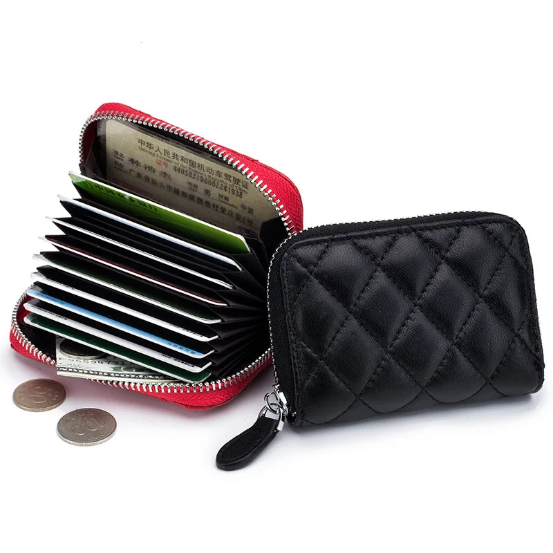 

New Women Fashion Business Card Holder Wallet Zipper Card Bag Women Cover Multi Women Credit Card Purse Coin Wallet