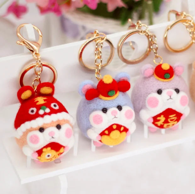 Chinese Zodiac mouse wool felt needle felting decoration craft needlecraft DIY handmade | Дом и сад