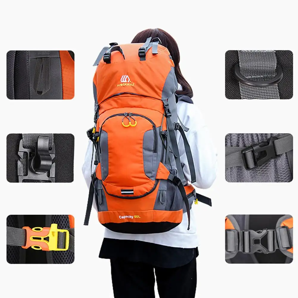 Waterproof Hiking Backpack Rucksack 60L Outdoor Sports Bag Travel Camping Women Trekking For Men | Спорт и развлечения