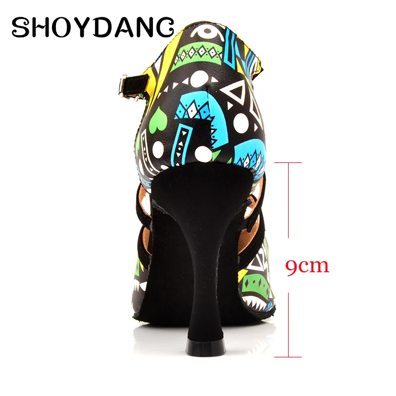 Женские танцевальные туфли из искусственной кожи в африканском стиле 9 см обувь