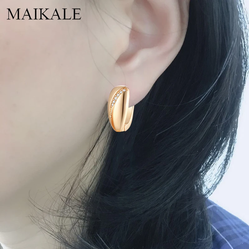 Женские простые серьги гвоздики MAIKALE цветные маленькие пустотелые