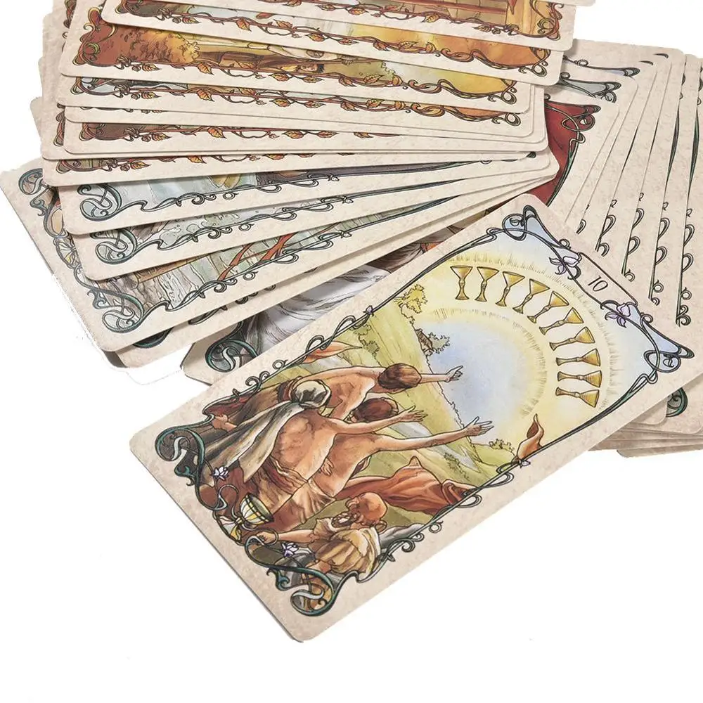 78pcs English Tarot Mucha Cards Deck Funny Family Friend Desk Board Game Playing Party Games Gifts | Игрушки и хобби
