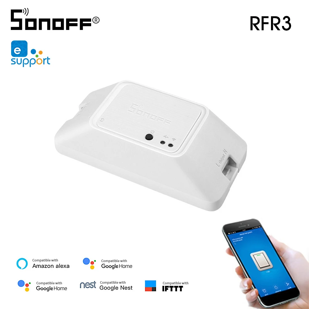 Смарт выключатель SONOFF RFR3 с поддержкой Wi Fi 433 МГц|Выключатели| |