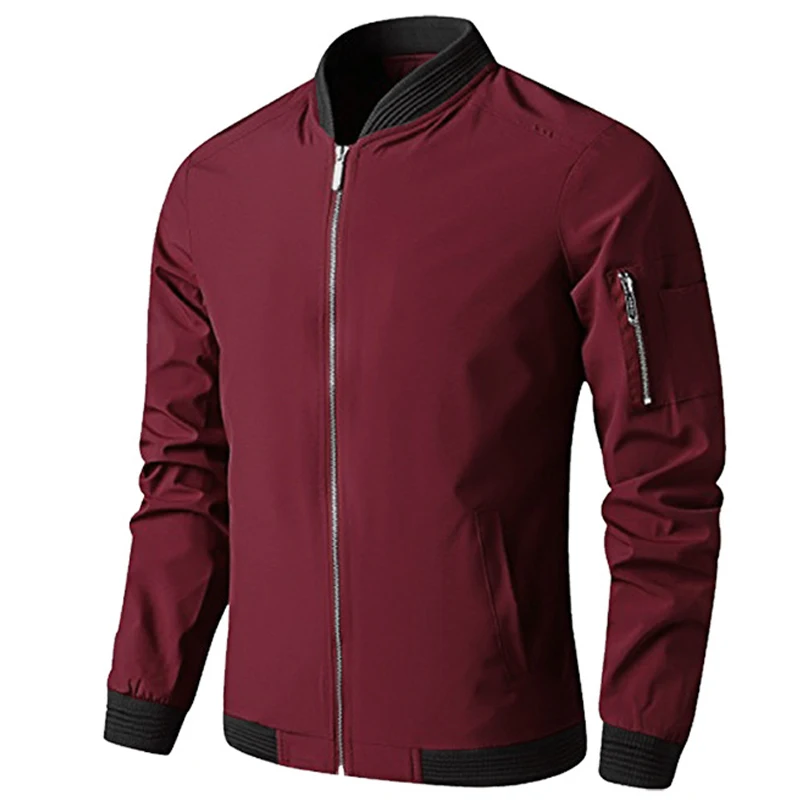 

mens jackets and coats Slim Fit Solid Mens Bomber Jacket Male Baseball Jackets Brand Casual Coat Top Men's windbreaker Jacket