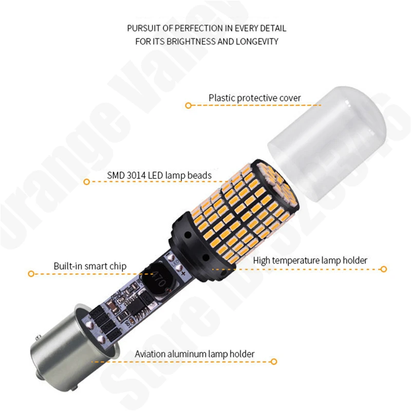 1 шт. BA15S P21W 1156 BAU15S T20 7440 144 светодиодный SMD авто задние боковые индикаторные огни