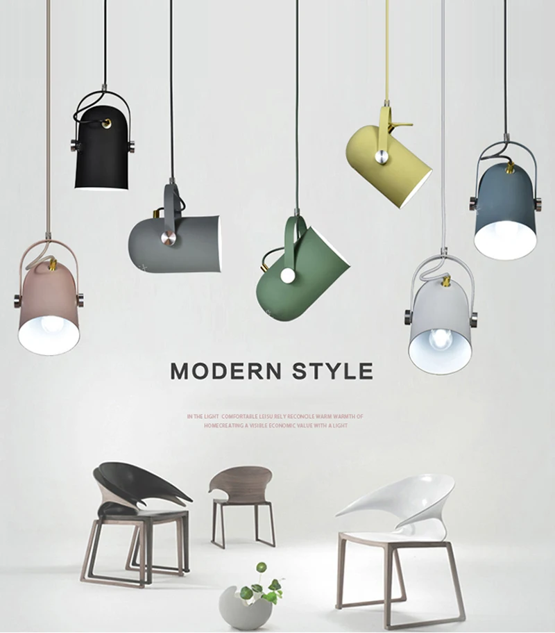 Простые промышленные одиночные фары Скандинавский современный светодиодный E27