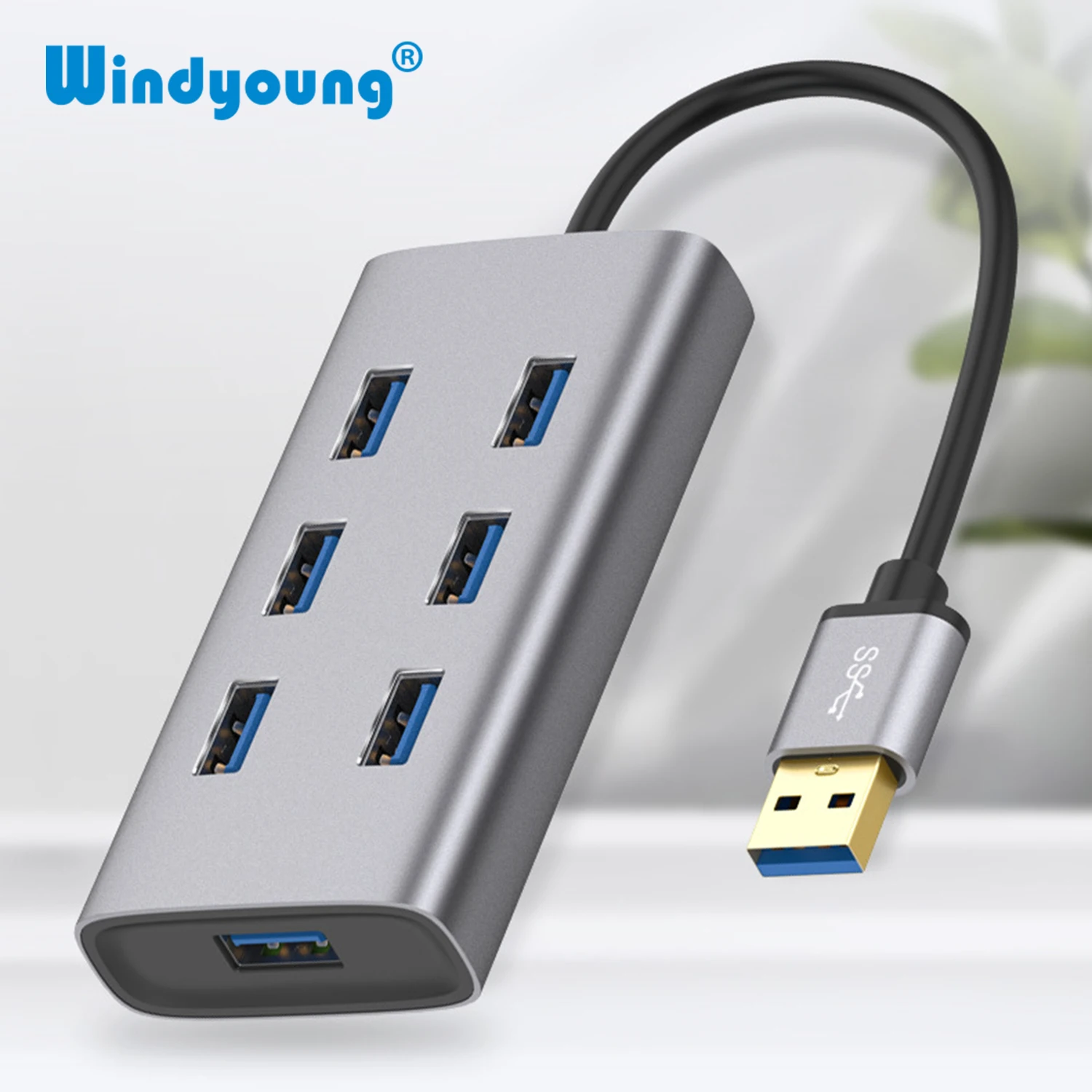 

Aluminum Alloy 7 Ports USB 3.0 Hub On/Off Switch HUB 120 cm Cable Up to 5Gbps USB Hub Splitter for MacBook Laptop PC Accessories