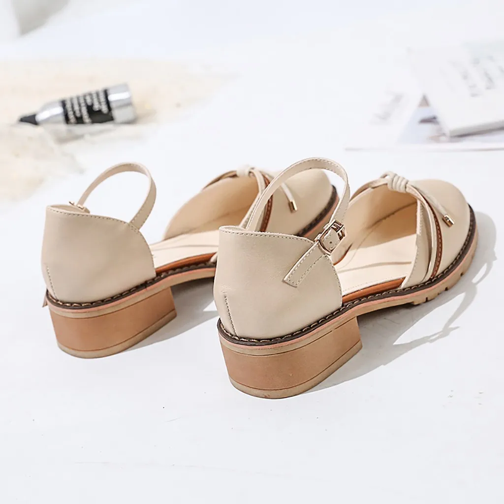 

2020 New Women Single Shoes Fashion Solid Color Flat Shoes Low Heel Retro Sandals Soft Sole Casual Shoes Plus Size Pumps