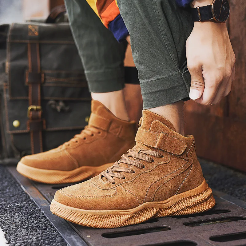 Мужские полусапоги с высоким берцем ботинки 2019 Новая Осенняя замшевая обувь