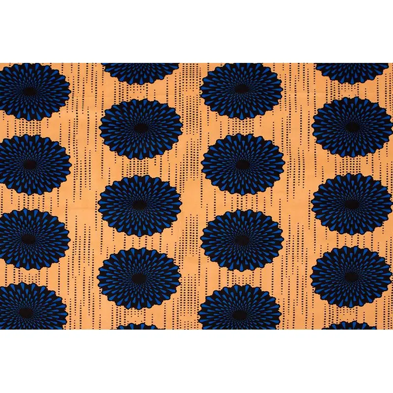 New Arrivals Fashion Design African Real Wax Blue &amp Black Flowers Printed Fabric 6Yards | Аксессуары для одежды