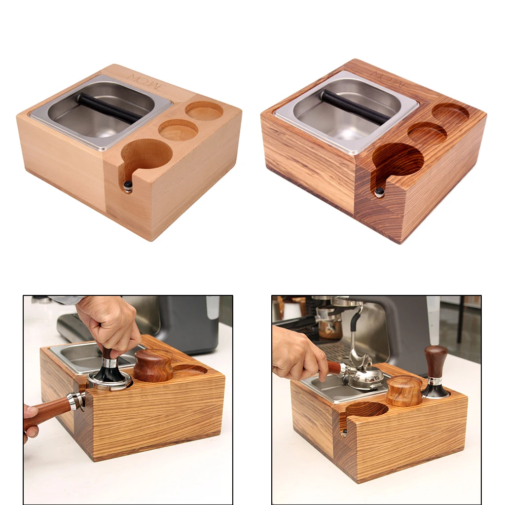 

Universal Solid Wooden 58mm Coffee Filter Tamper Holder Mat Stand with Anti-skid foot pad