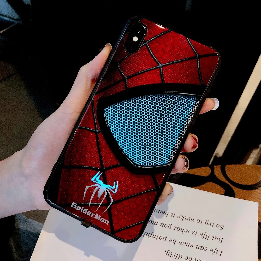 Venom Железный человек входящий вызов умный индукционный с подсветкой чехол для телефона iPhone XS MAX XR X 7 8 6S Plus Мультфильм Крутой чехол