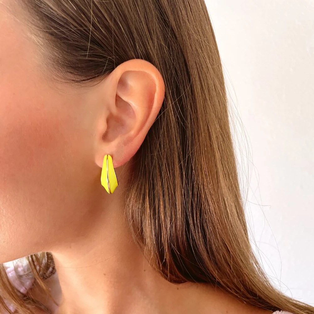 

Lost Lady New Fashion Semicircle Oil Dripping Earrings Ladies Alloy Earrings With The Same Type of Jewelry Wholesale