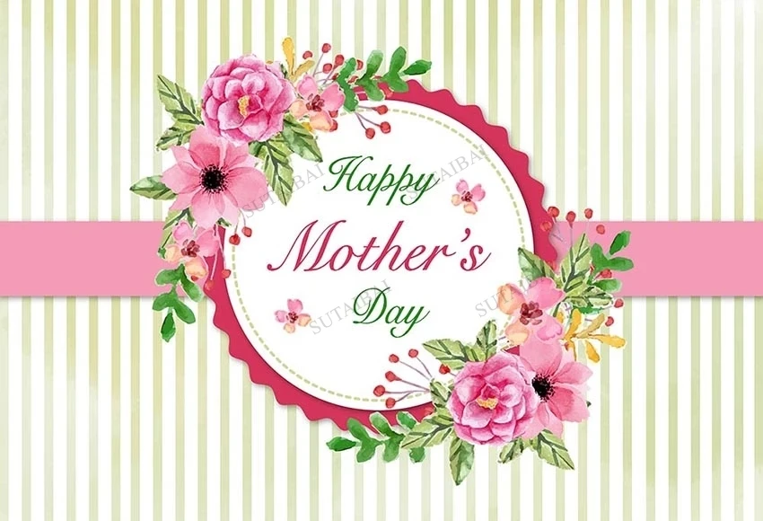 

Mother's Day Backdrop Best Mother's Day Theme Party Background Carnation Flowers Banner Backdrops Photography for Studio Props