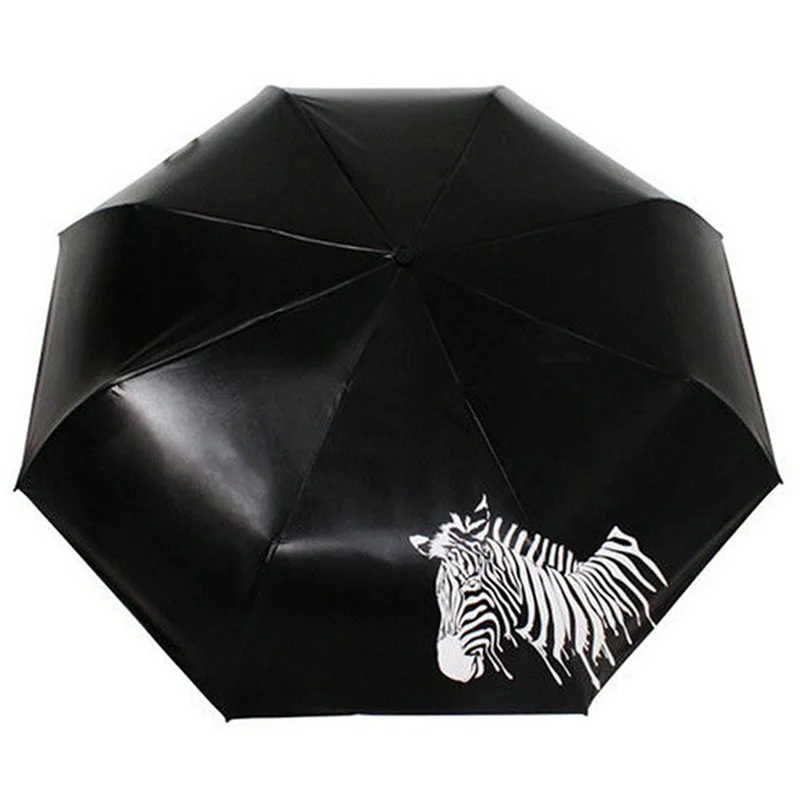 Складной Портативный зонтик Цвет изменение Зебра ультрафиолетовых лучей от