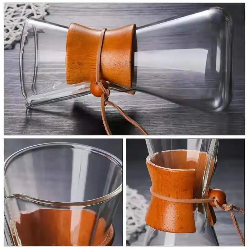 

600ml/3 Cups Coffee Pot Heat Resistant Classic Glass Coffee Maker Funnel Style Pour Over Coffeemaker Filter Coffee Pot