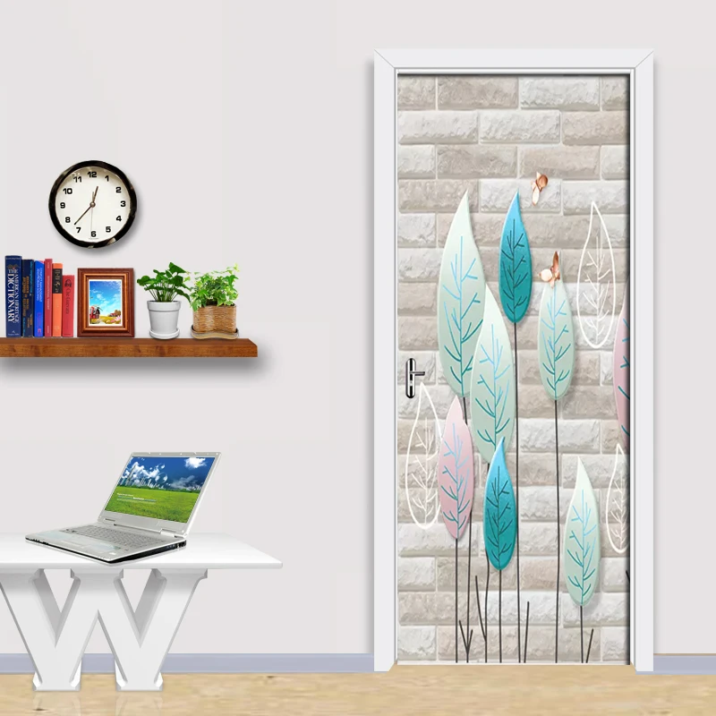2 шт./компл. 3D стерео абстрактные дверные наклейки с рисунком дерева настенные ПВХ