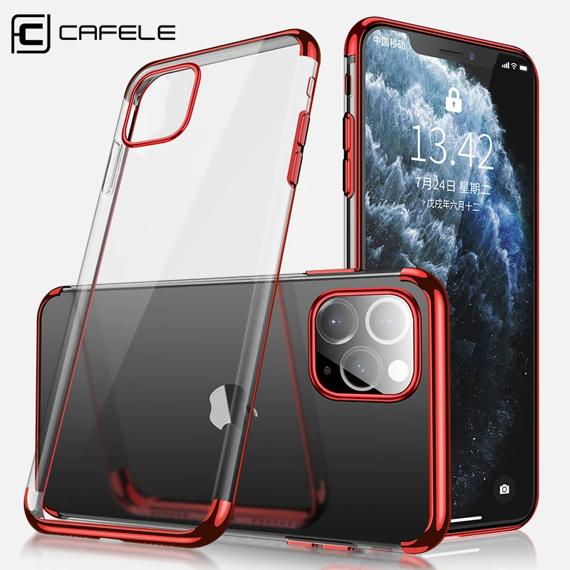 Cafele Transparent Soft Silicone for iPhone 11 pro max Case Cover TPU Plating Crystal Clear Back |