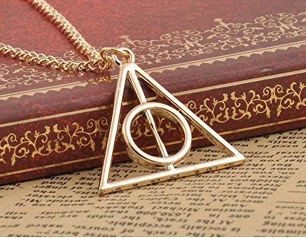 Фильм харр Поттер Дары смерти металлический золотой кулон ожерелье в качестве