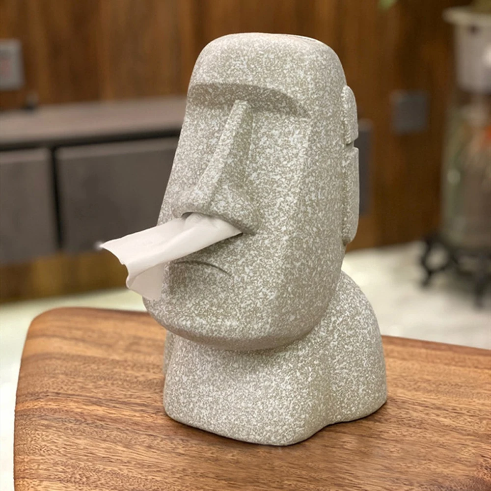 Держатель для салфеток статуя с острова Пасхи Moai забавная коробка хранения
