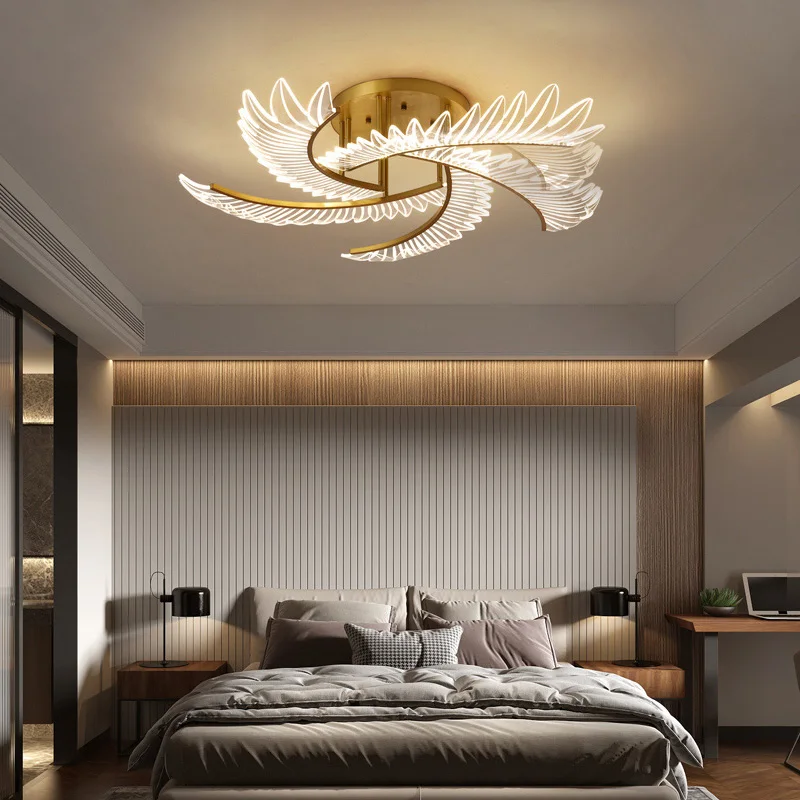 Роскошный креативный медный светильник для спальни люстра романтичные