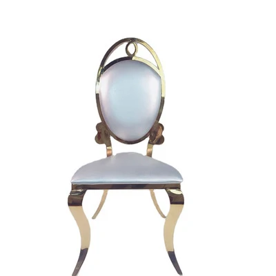 

European style PU leather metal gray dining chair with backrest elegant furniture for apartment dining room