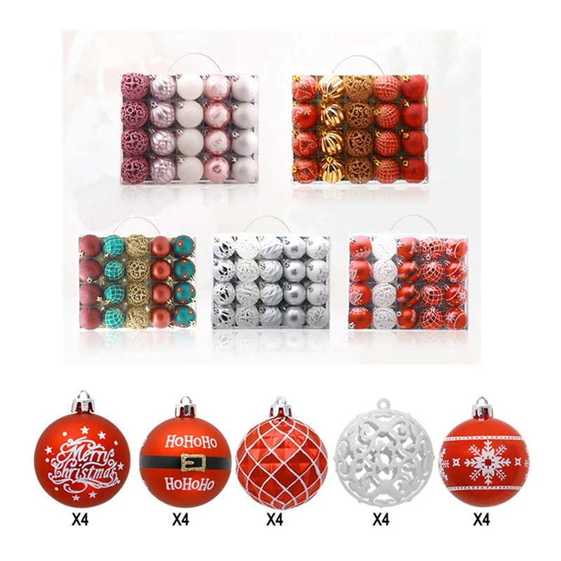 6 см 20 шт Рождественская коробка с шариками упаковка небьющиеся игрушки для