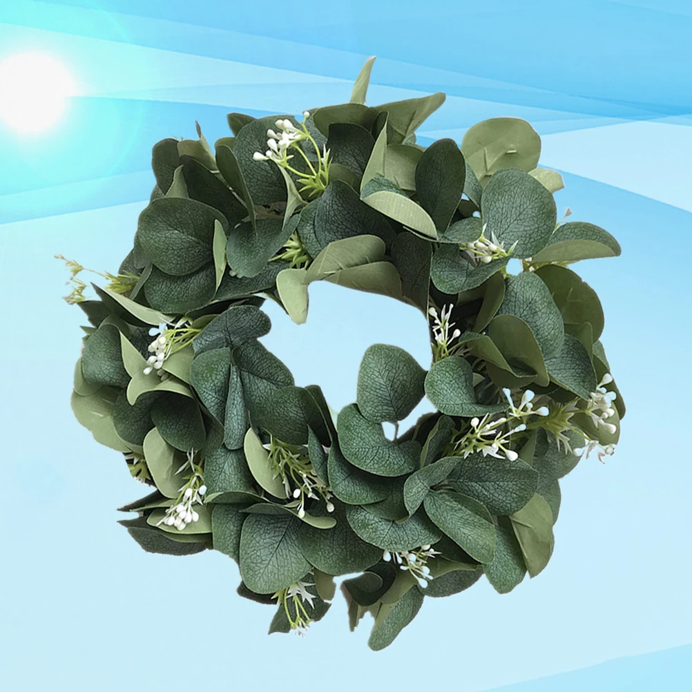1 шт. эвкалиптовая симуляция венка в виде листьев зеленого листа Искусственные