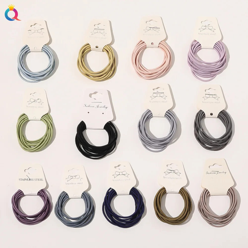 

10 pcs Women Girls 4.5CM Candy Colors Nylon Elastic Hair Bands Ponytail Holder Rubber Bands Scrunchie Headband Hair Accessories
