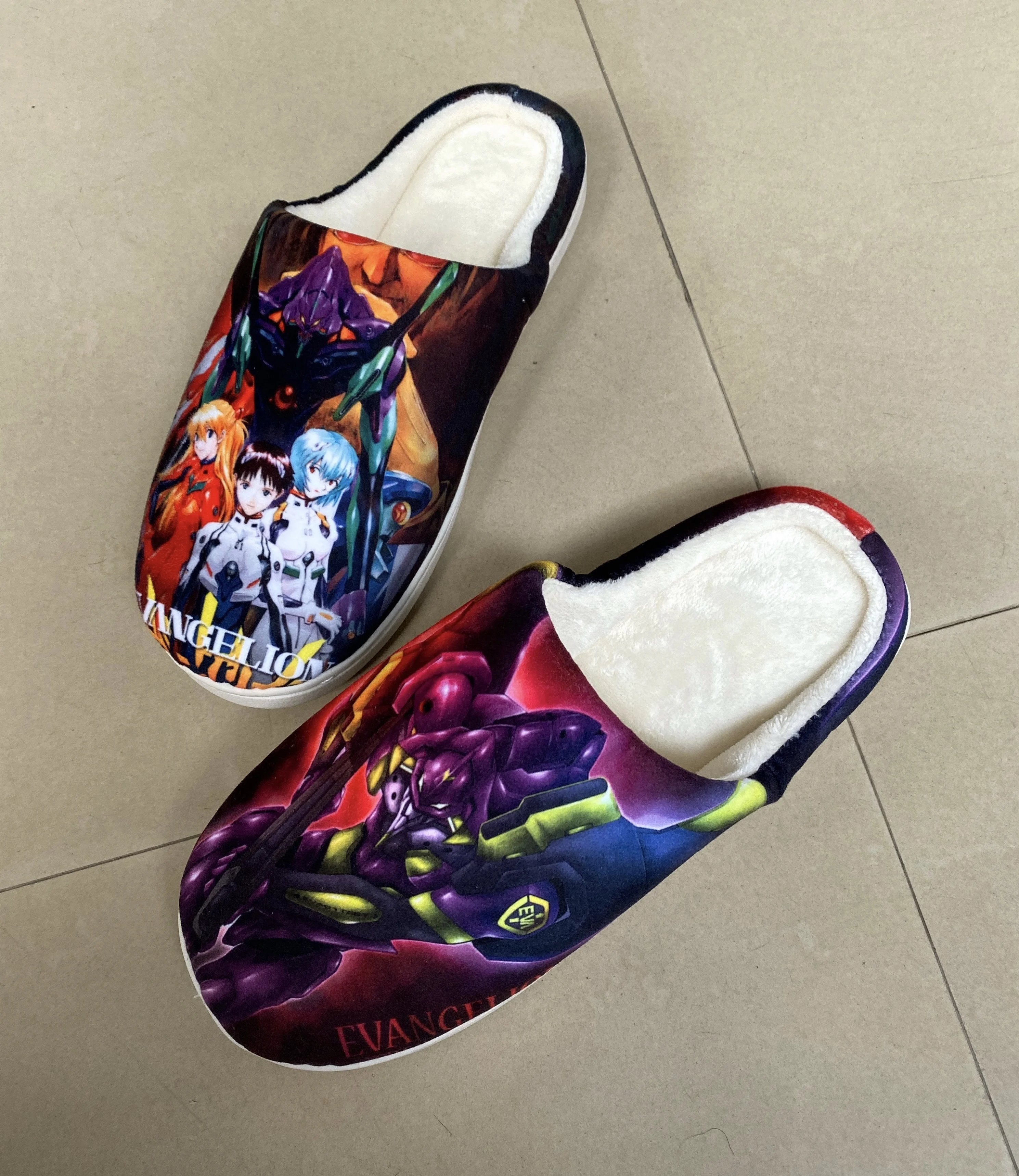 Зимние домашние тапочки для мужчин и женщин с рисунком из мультфильма EVA JP Anime Shogoki