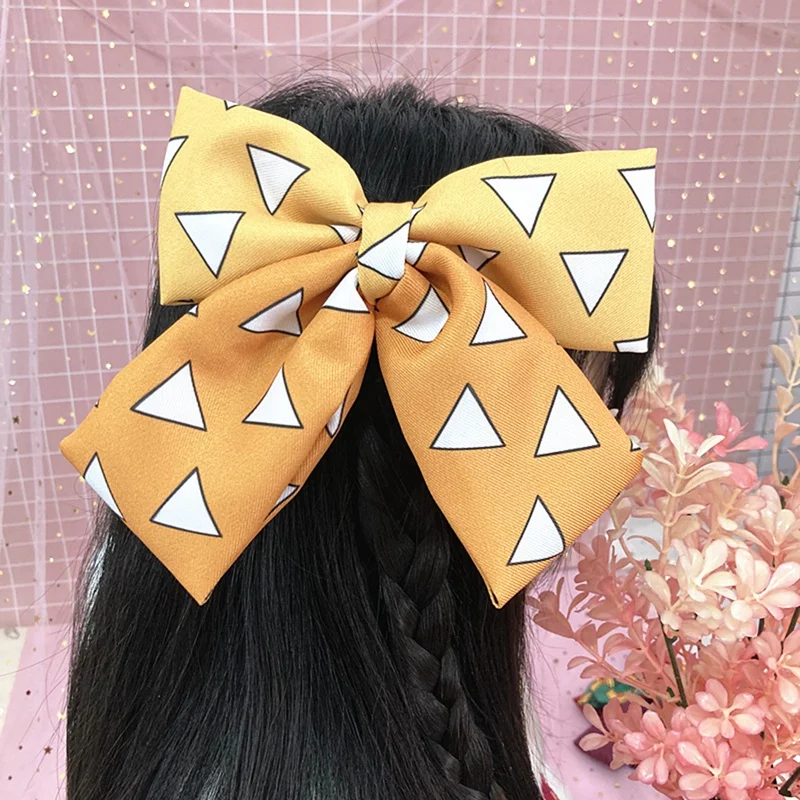 

2021 New Handmade HeadBands Hair Rope Holder Anime Demon Slayer: Kimetsu No Yaiba Scrunchie Elastic Headdress Cosplay Gifts