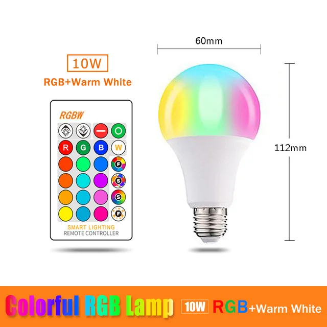 E27 светодиодный 16 Цвет RGB Волшебная светодиодная лампочка 5/10/15 Вт 85-265V RGB светодиодный лампа Spotlight+ ИК-пульт дистанционного управления Управление светодиодный лампы для дома - Испускаемый цвет: 10W RGBWW