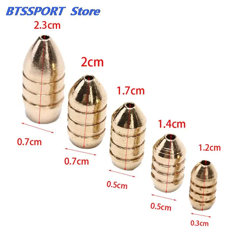 10 шт./лот медные свинцовые грузила острая пуля медная Рыболовная Снасть | Спорт и