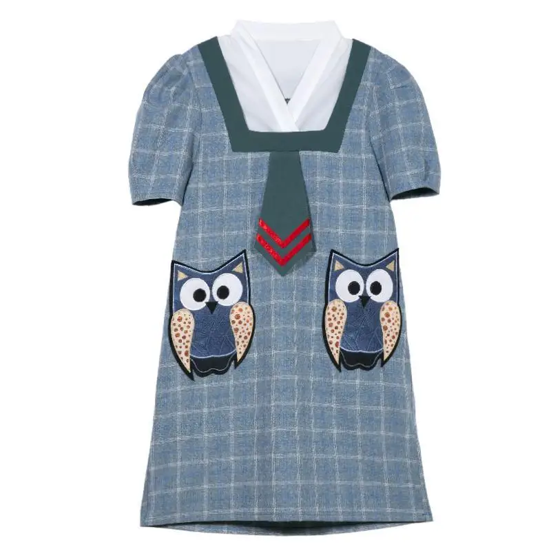 

Dress women's 2021 summer new college Style Bubble Sleeve Plaid Skirt