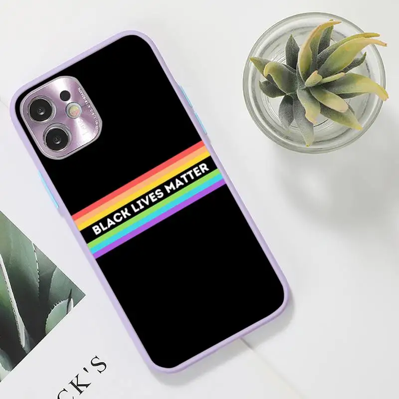 

Black Lives Matter Phone Case Color Matte Transparent for iPhone 7 8 11 12 s mini pro X XS XR MAX Plus funda