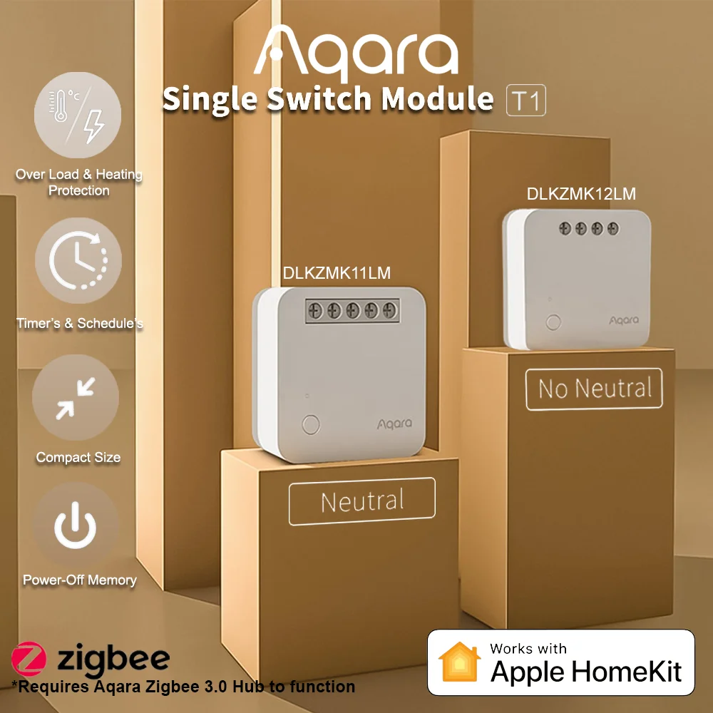 

Новый одноканальный модуль управления Aqara T1 работает с приложением Homekit с дистанционным управлением Zigbee3.0/таймером/переключателем задержки...