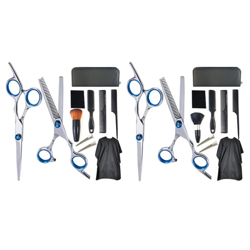 

11Pcs Professional Hair Cutting Scissors Set Thinning Shears Razor Comb Clips Hair Cloak Styling Tool Hairdressing Kit Home
