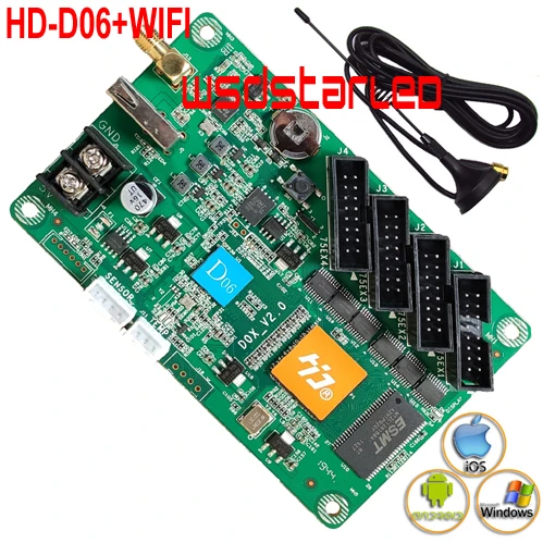 HUIDU HD-D06 + WIFI 1024*64 HD 06 анимационные изображения текста двери дверные или оконные