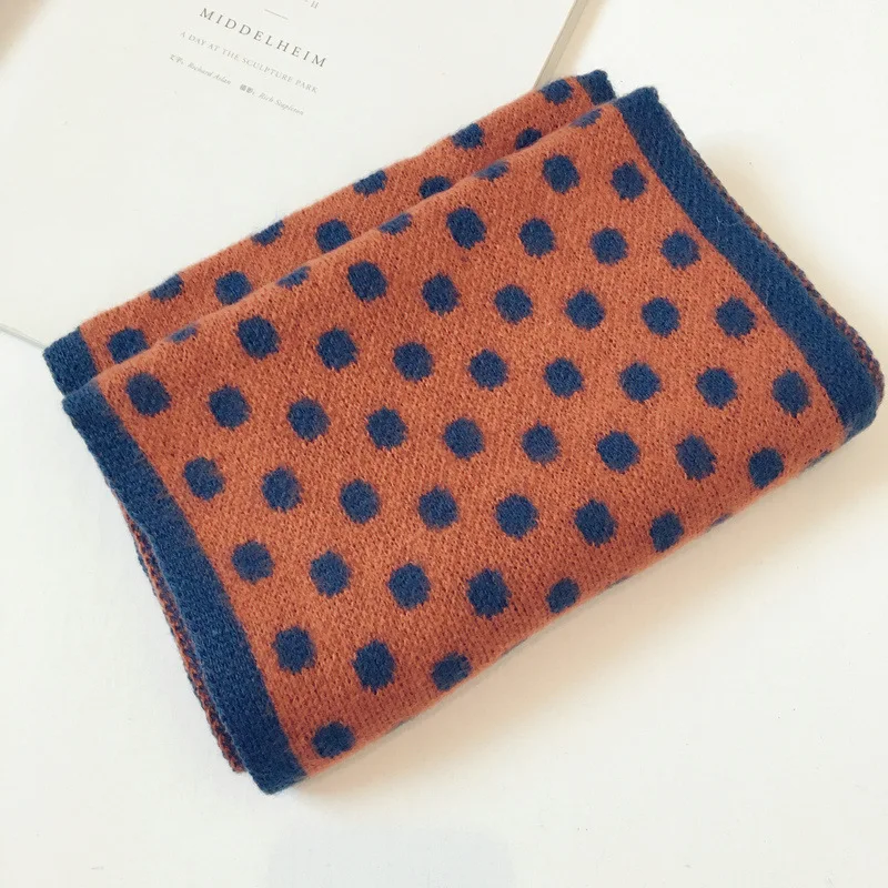 

Winter 2019wavelet point scarf for boys girls Korean wool scarf,Children's warm knitting scarf size for children cashmere scarf