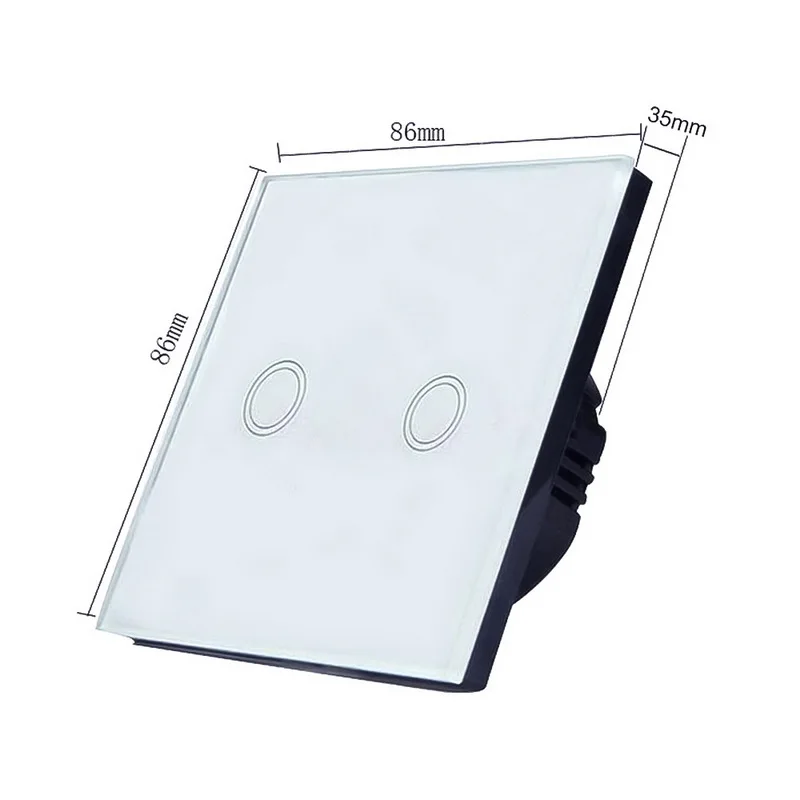 1/2/3 Gang 1 Way Touch Switch EU UK 220V Lamp Sensor Wall Crystal Glass Panel LED Light Screen | Обустройство дома