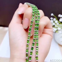 kjjeaxcmy fine jewelry 925 sterling silver inlaid diopside women hand bracelet fashion support detection